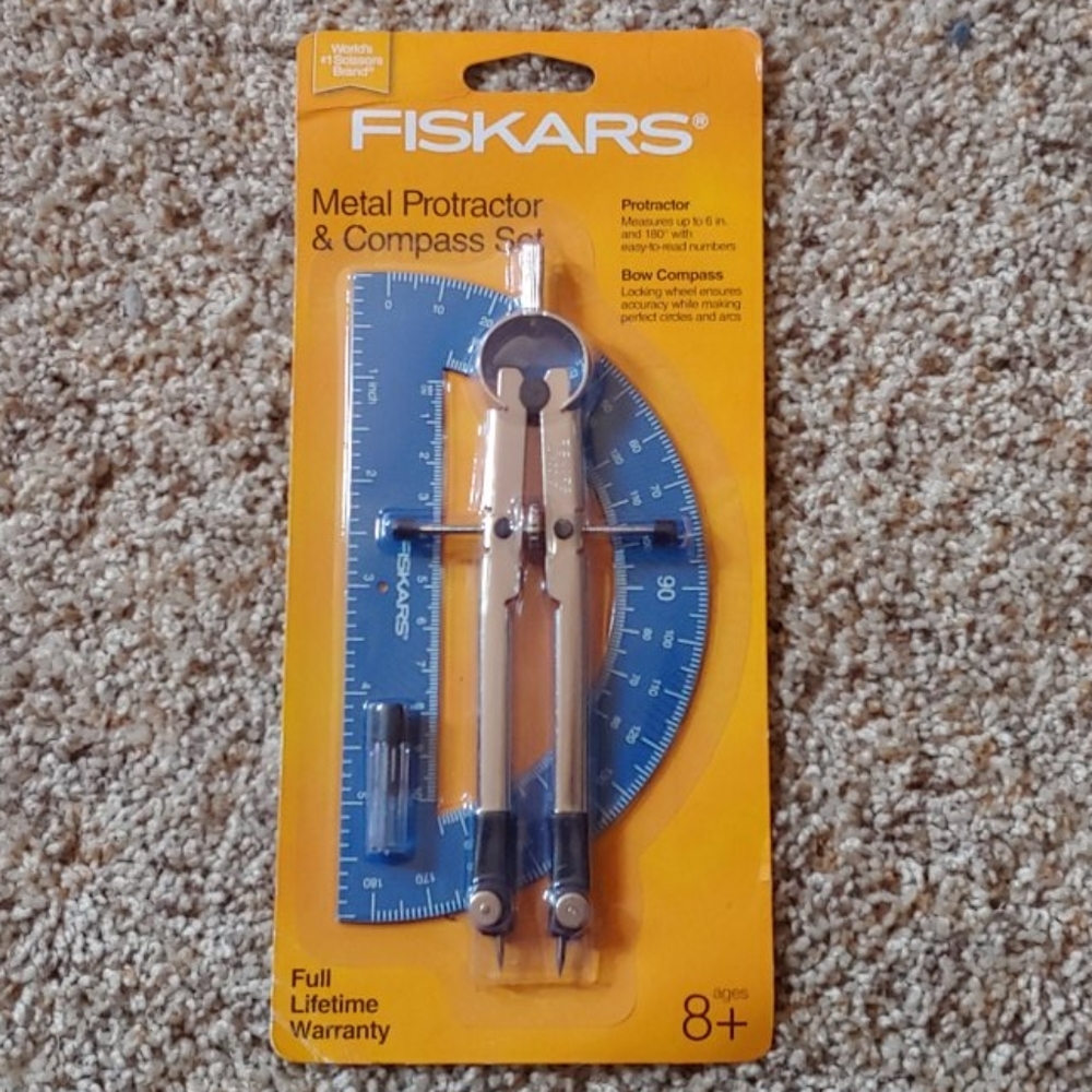 FISKARS Metal Protractor & Compass Set